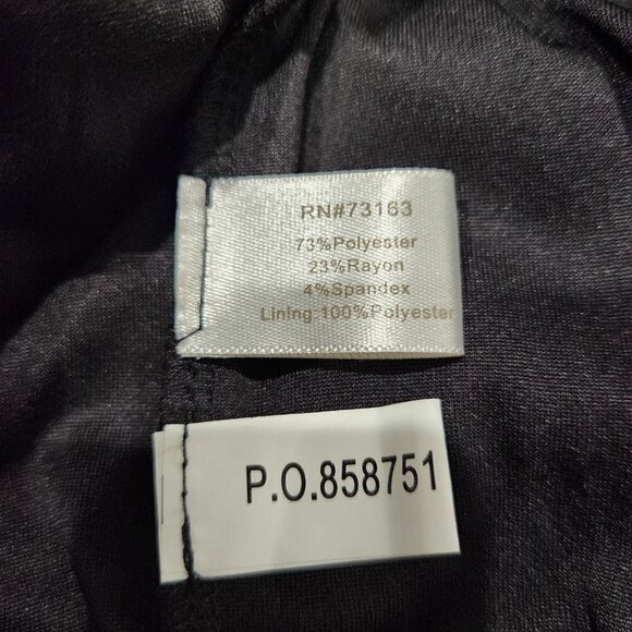 BOSTON Proper Black Gold Sparkle Ruched Side Cap Sleeve Mini Dress, L - Picture 6 of 8